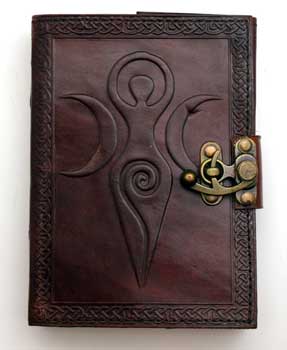 Maiden Mother Moon leather blank book w/ latch