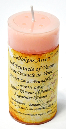 4" 3rd Pentacle of Venus scented Lailokens Awen candle