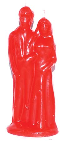 Marriage / HandFasting Female / Male Candle - Red 7"