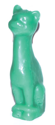 5 1/2" Cat Candle Green