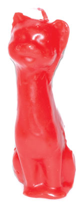 5 1/2" Cat Candle Red