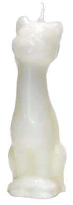 5 1/2" Cat Candle White