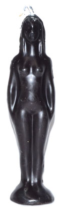 7 1/4" Female / Woman Candle Black