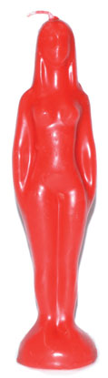 7 1/4" Female / Woman Candle Red