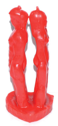 Separation Back to Back Candle Female / Male - Red 6 1/2"