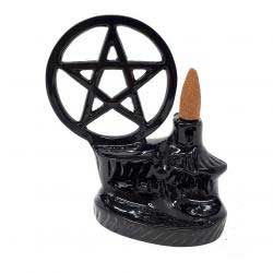 5" Pentagram back flow incense burner