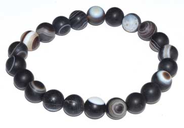 8mm Agate, Banded bracelet