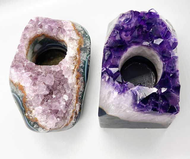 4 -7" Amethyst tealight holder