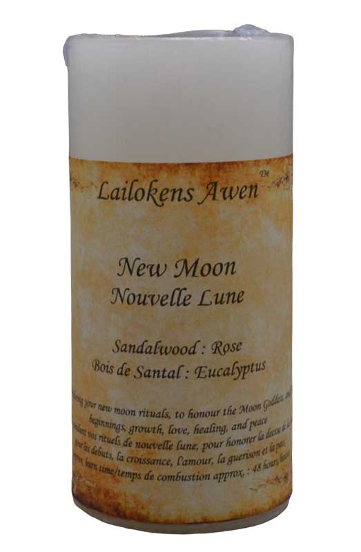 4" New Moon scented Lailokens Awen candle