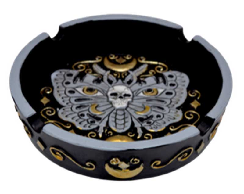 4 1/4" Skull in Butterfly ashtray