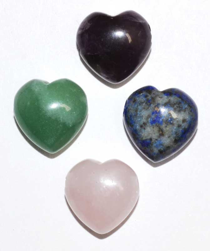 (ste 10 12) 15mm Heart Beads various stones