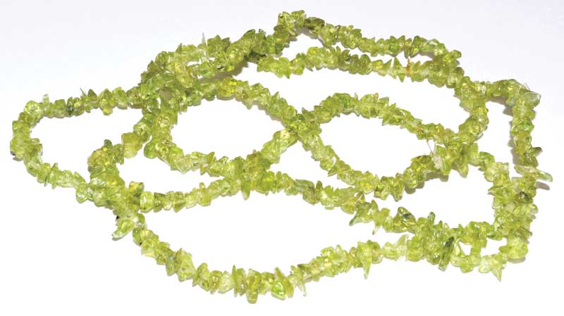 32" Peridot chip necklace