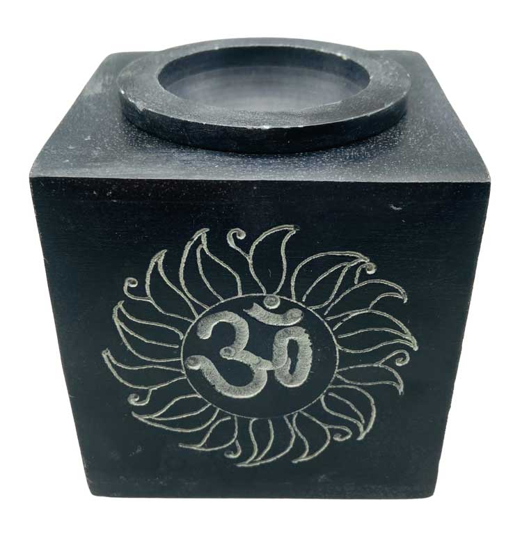 3" square Om soapstone oil diffuser